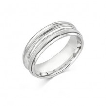 Camelot Sterling Silver & 10k White Gold Stafford Wedding Band