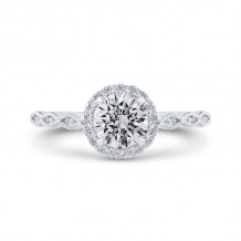 Shah Luxury 14K Two-Tone Gold Diamond Halo Engagement Ring (Semi-Mount)