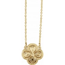14K Yellow 18 Clover Necklace