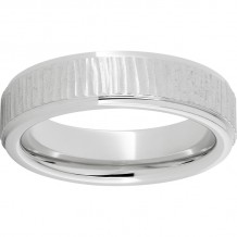Serinium Flat Band with Grooved Edges and Bark Finish