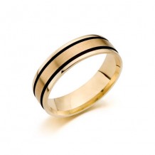14K Yellow Gold Comfort Feel Engraved Men's Wedding Band