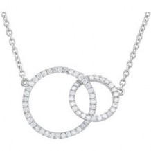 14K White 1/3 CTW Diamond Circle 18 Necklace