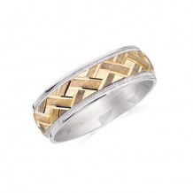 Camelot Sterling Silver & 10k White Gold Bentley Wedding Band