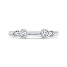 Shah Luxury 14K White Gold Round Diamond Wedding Band