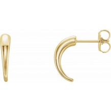 14K Yellow J-Hoop Earrings