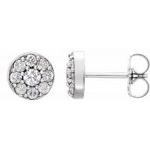 14K White 3/8 CTW Diamond Earrings