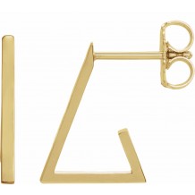 14K Yellow Triangle Hoop Earrings