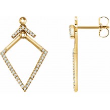 14K Yellow 1/4 CTW Geometric Diamond Earrings