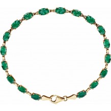 14K Yellow Lab-Grown Emerald 7.25 Bracelet