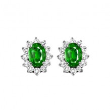 Gems One 14Kt White Gold Diamond (3/8Ctw) & Emerald (7/8 Ctw) Earring
