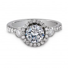 18k White Gold Elegant Halo Diamond Engagement Ring