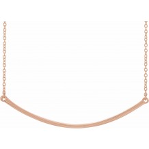 14K Rose Curved 19.9 Bar Necklace