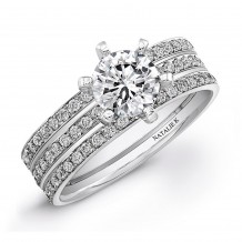 14k White Gold Micro Prong Split Shank Diamond Semi Mount Engagement Ring