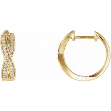 14K Yellow 1/5 CTW Diamond Infinity-Inspired Hoop Earrings