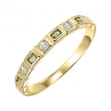 Gems One 14Kt Yellow Gold Diamond (1/10Ctw) & Peridot (1/6 Ctw) Ring