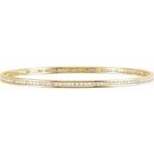 14K Yellow  2 1/4 CTW Diamond Stackable Bangle 8 Bracelet