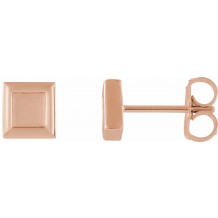 14K Rose Square Petite Earrings