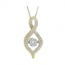 Gems One 14KT Yellow Gold & Diamond Rhythm Of Love Neckwear Pendant  - 1/5 ctw