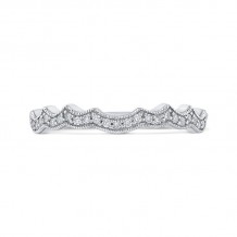 Shah Luxury 14K White Gold Round Diamond Half-Eternity Wedding Band