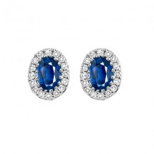 Gems One 14Kt White Gold Diamond (1/5Ctw) & Sapphire (7/8 Ctw) Earring
