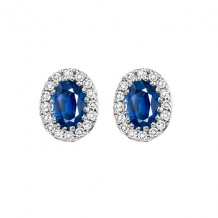 Gems One 14Kt White Gold Diamond (1/5Ctw) & Sapphire (7/8 Ctw) Earring