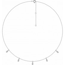 14K White 1/10 CTW Diamond 5-Station 16-18 Necklace