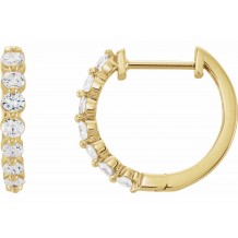 14K Yellow 1/2 CTW Diamond 15.25 mm Hoop Earrings