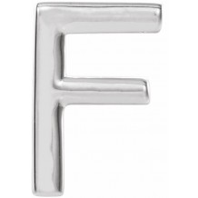 14K White Single Initial F Earring