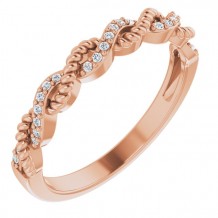 14K Rose .08 CTW Diamond Stackable Ring