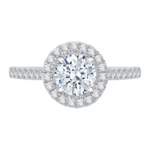 Shah Luxury 14K Two-Tone Gold Round Cut Diamond Halo Engagement Ring (Semi-Mount)