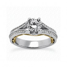 14k White Gold Diamond Semi-Mount Antique Engagement Ring