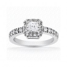 14k White Gold Diamond Semi-Mount Halo Engagement Ring