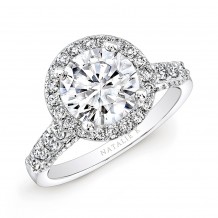 18k White Gold Diamond Halo Engagement Ring