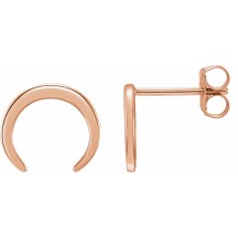 14K Rose Crescent Earrings