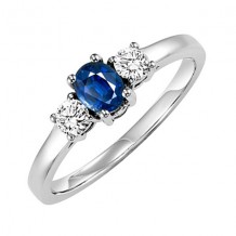 Gems One 14Kt White Gold Diamond (1/4Ctw) & Sapphire (1/2 Ctw) Ring