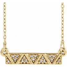14K Yellow .05 CTW Diamond Geometric Bar 16-18 Necklace