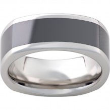 Serinium Square Band with Black CeramicInlay