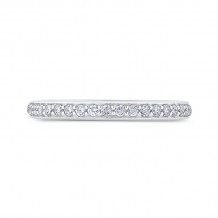 Shah Luxury 14K White Gold Round Diamond Wedding Band