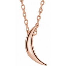 14K Rose Crescent 16-18 Necklace