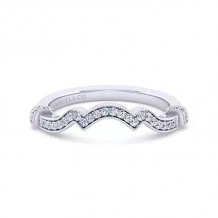 Gabriel & Co. 14K White Gold Victorian Curved Wedding Band