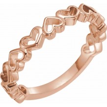 14K Rose Heart Ring