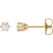 14K Yellow 3 mm SI2-SI3 1/5 CTW Diamond 6-Prong Wire Basket Earrings