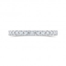 Shah Luxury Round Cut Diamond Half-Eternity Wedding Band In 14K White Gold