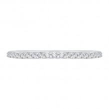 Shah Luxury 14K White Gold Round Diamond Half-Eternity Wedding Band