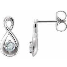14K White 1/5 CTW Diamond Infinity-Inspired Earrings
