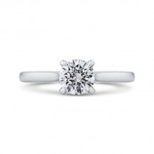 Shah Luxury 14K White Gold Round Diamond Classic Engagement Ring (Semi-Mount)