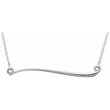 14K White Freeform Bar 17.44 Necklace