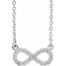 Platinum 1/8 CTW Diamond Infinity 16 1/2 Necklace