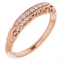 14K Rose .07 CTW Diamond Matching Band