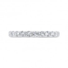 Shah Luxury 14K White Gold Round Cut Diamond Wedding Band